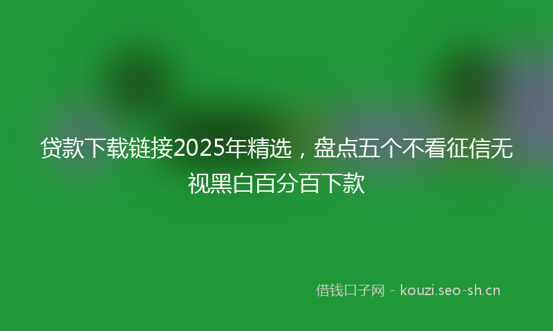 贷款下载链接2025年精选，盘点五个不看征信无视黑白百分百下款
