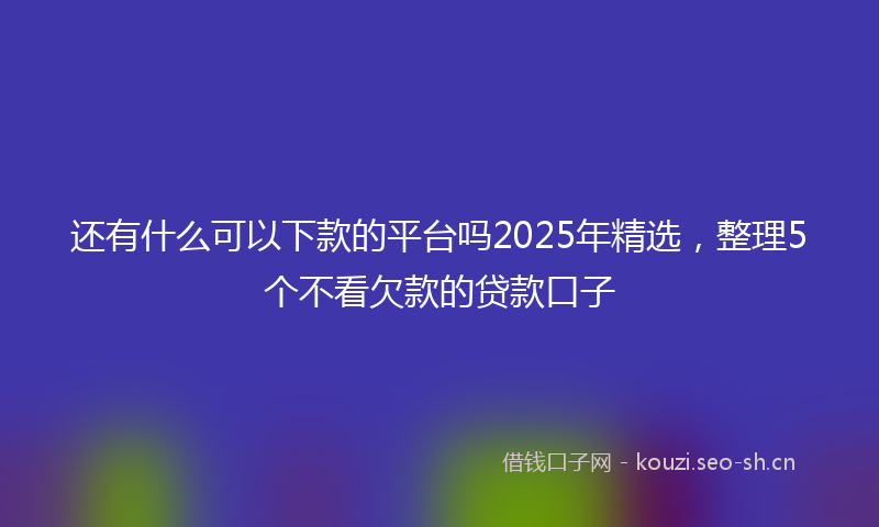 还有什么可以下款的平台吗2025年精选,整理5个不看欠款的贷款口子
