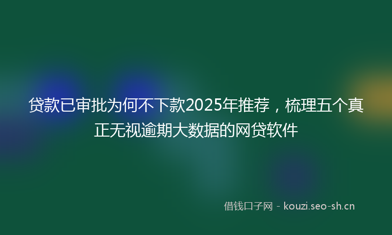 贷款已审批为何不下款2025年推荐，梳理五个真正无视逾期大数据的网贷软件