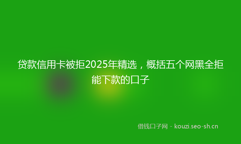 贷款信用卡被拒2025年精选，概括五个网黑全拒能下款的口子