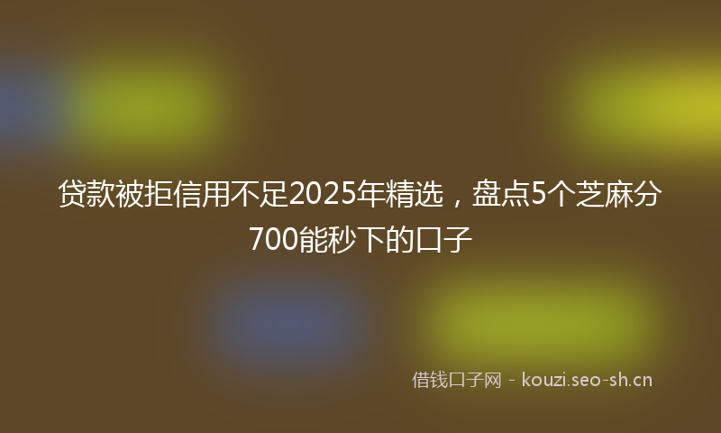 贷款被拒信用不足2025年精选，盘点5个芝麻分700能秒下的口子