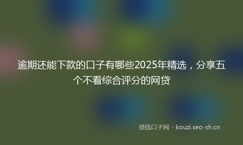 逾期还能下款的口子有哪些2025年精选,分享五个不看综合评分的网贷