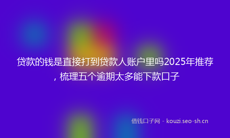 贷款的钱是直接打到贷款人账户里吗2025年推荐，梳理五个逾期太多能下款口子