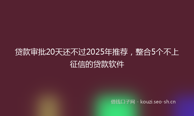 贷款审批20天还不过2025年推荐，整合5个不上征信的贷款软件