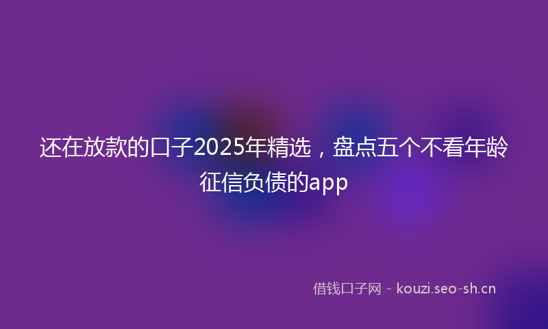 还在放款的口子2025年精选,盘点五个不看年龄征信负债的app