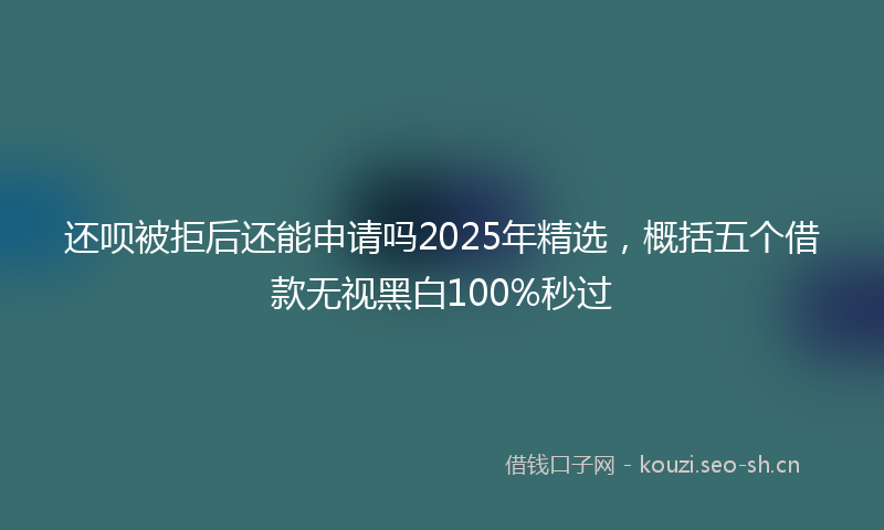 还呗被拒后还能申请吗2025年精选,概括五个借款无视黑白100%秒过