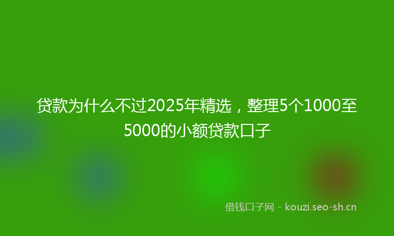 贷款为什么不过2025年精选，整理5个1000至5000的小额贷款口子