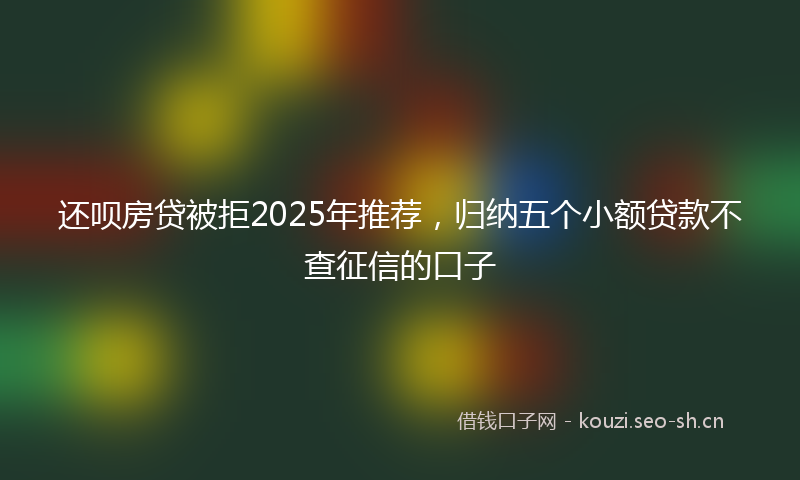 还呗房贷被拒2025年推荐，归纳五个小额贷款不查征信的口子