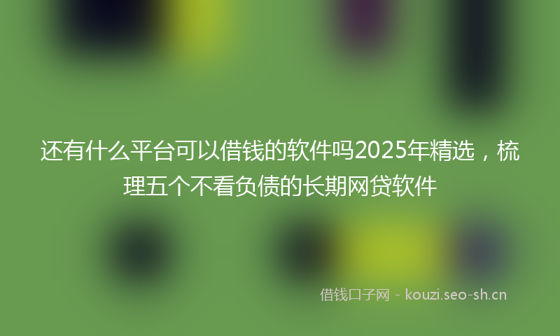 还有什么平台可以借钱的软件吗2025年精选，梳理五个不看负债的长期网贷软件