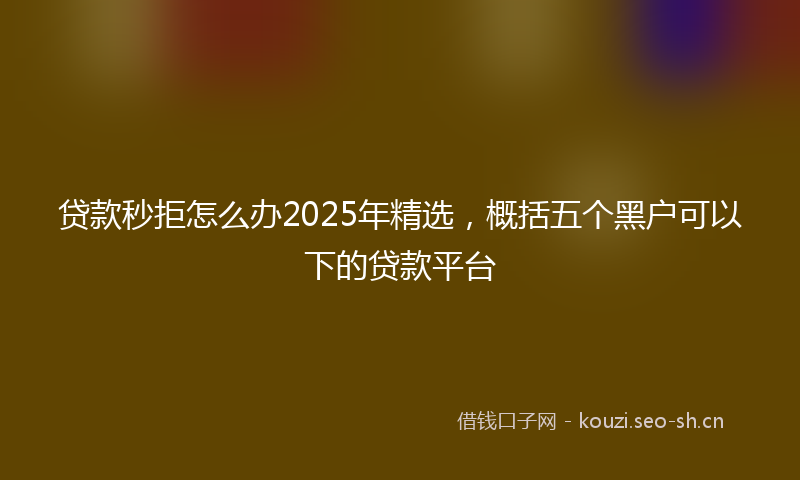 贷款秒拒怎么办2025年精选，概括五个黑户可以下的贷款平台