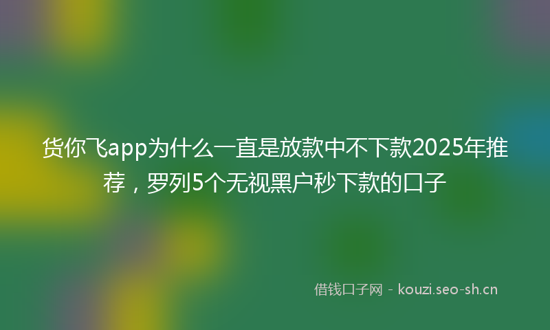 货你飞app为什么一直是放款中不下款2025年推荐,罗列5个无视黑户秒下款的口子