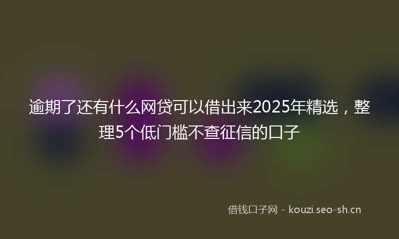 逾期了还有什么网贷可以借出来2025年精选，整理5个低门槛不查征信的口子
