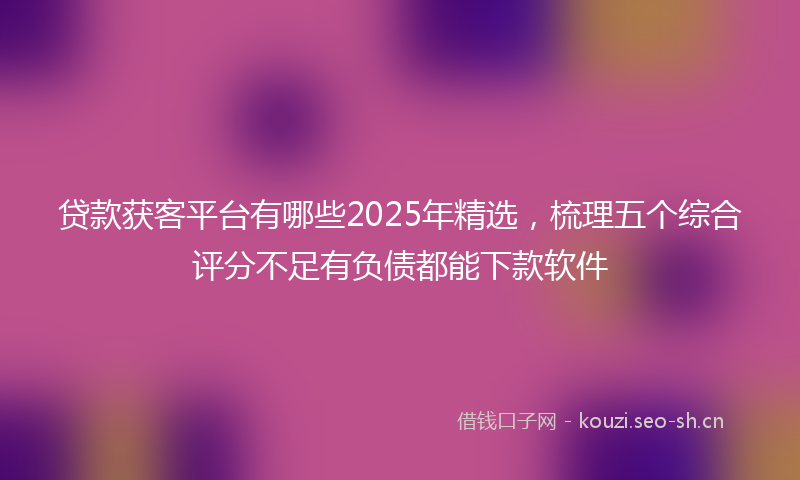 贷款获客平台有哪些2025年精选，梳理五个综合评分不足有负债都能下款软件