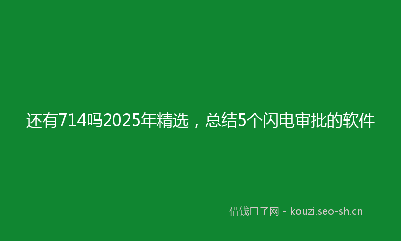 还有714吗2025年精选，总结5个闪电审批的软件