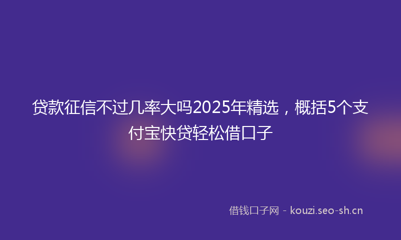 贷款征信不过几率大吗2025年精选，概括5个支付宝快贷轻松借口子