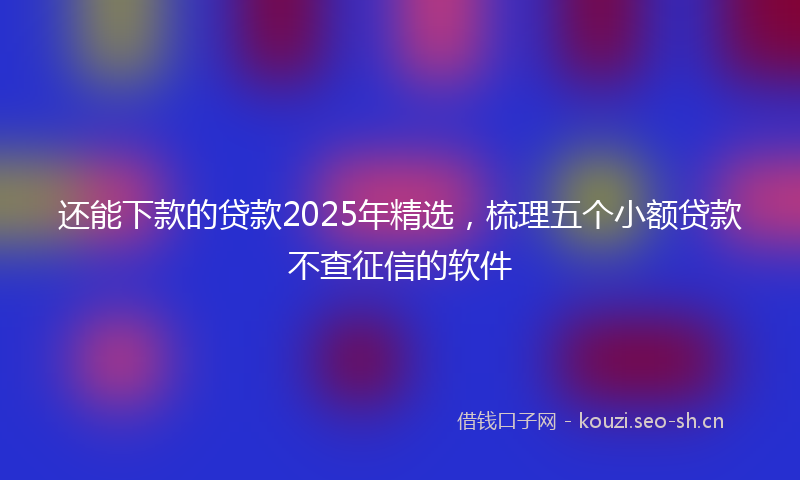 还能下款的贷款2025年精选，梳理五个小额贷款不查征信的软件