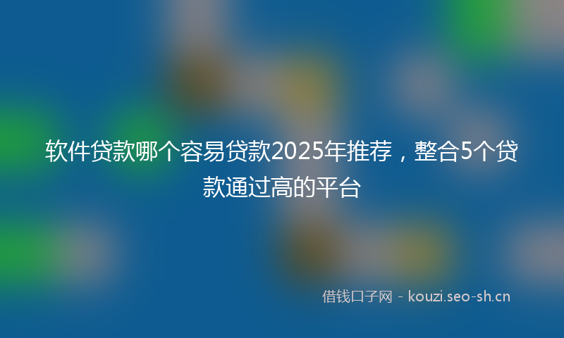 软件贷款哪个容易贷款2025年推荐，整合5个贷款通过高的平台