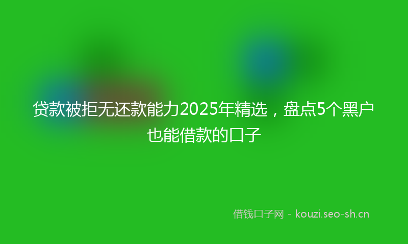 贷款被拒无还款能力2025年精选，盘点5个黑户也能借款的口子