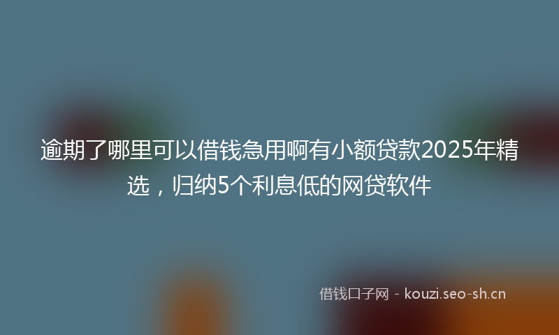 逾期了哪里可以借钱急用啊有小额贷款2025年精选，归纳5个利息低的网贷软件