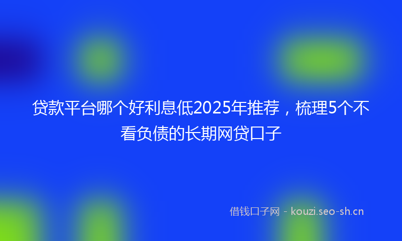 贷款平台哪个好利息低2025年推荐，梳理5个不看负债的长期网贷口子