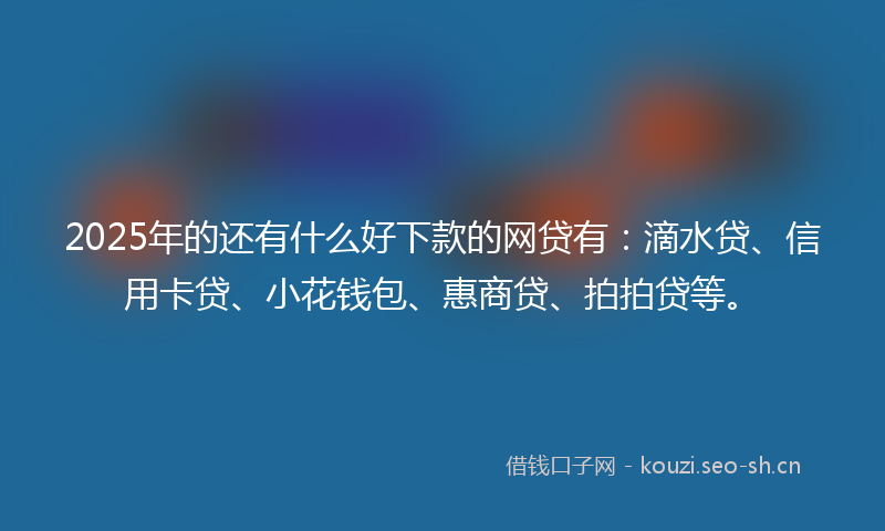 2025年的还有什么好下款的网贷有：滴水贷、信用卡贷、小花钱包、惠商贷、拍拍贷等。