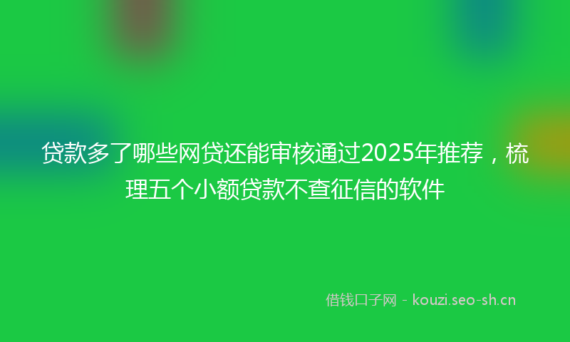 贷款多了哪些网贷还能审核通过2025年推荐，梳理五个小额贷款不查征信的软件
