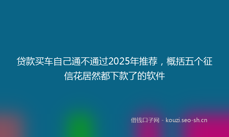 贷款买车自己通不通过2025年推荐，概括五个征信花居然都下款了的软件