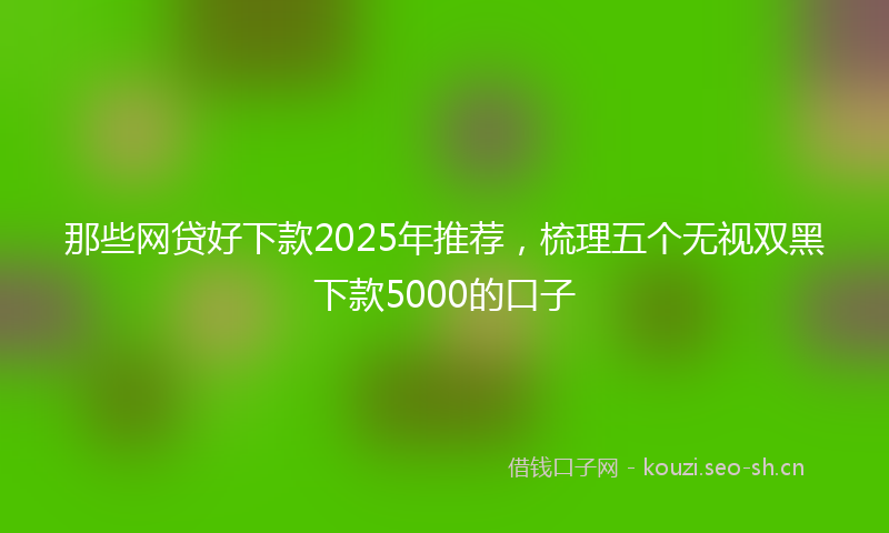 那些网贷好下款2025年推荐,梳理五个无视双黑下款5000的口子