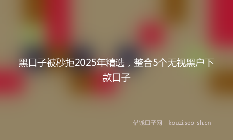 黑口子被秒拒2025年精选，整合5个无视黑户下款口子