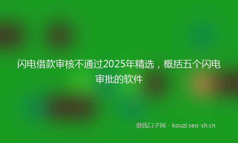 闪电借款审核不通过2025年精选，概括五个闪电审批的软件