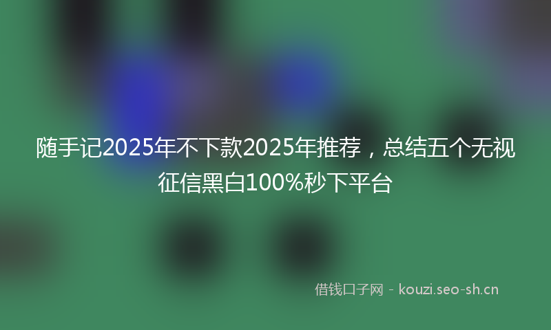 随手记2025年不下款2025年推荐,总结五个无视征信黑白100%秒下平台
