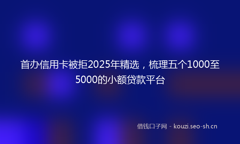 首办信用卡被拒2025年精选,梳理五个1000至5000的小额贷款平台