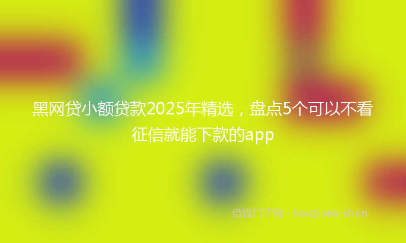 黑网贷小额贷款2025年精选，盘点5个可以不看征信就能下款的app