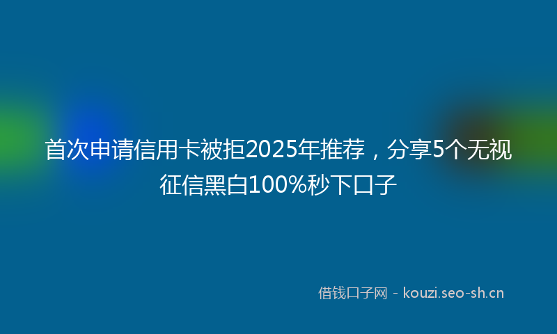 首次申请信用卡被拒2025年推荐，分享5个无视征信黑白100%秒下口子