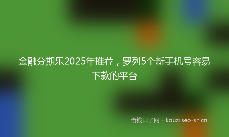 金融分期乐2025年推荐，罗列5个新手机号容易下款的平台