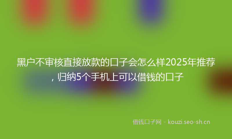 黑户不审核直接放款的口子会怎么样2025年推荐，归纳5个手机上可以借钱的口子