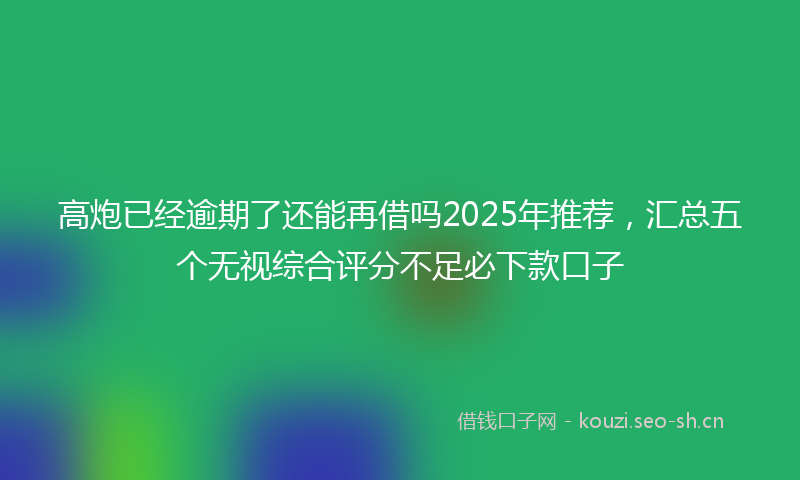 高炮已经逾期了还能再借吗2025年推荐，汇总五个无视综合评分不足必下款口子