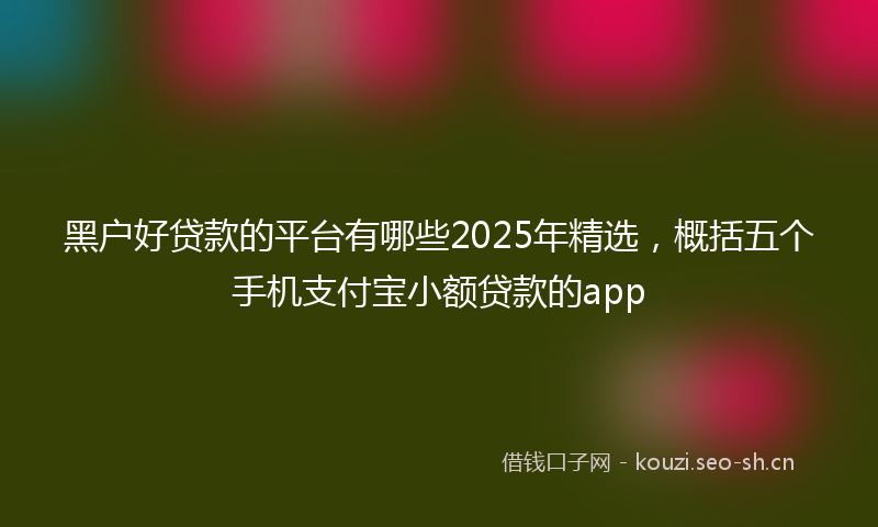 黑户好贷款的平台有哪些2025年精选，概括五个手机支付宝小额贷款的app