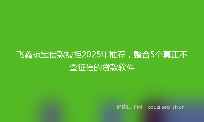 飞鑫琼宝借款被拒2025年推荐，整合5个真正不查征信的贷款软件