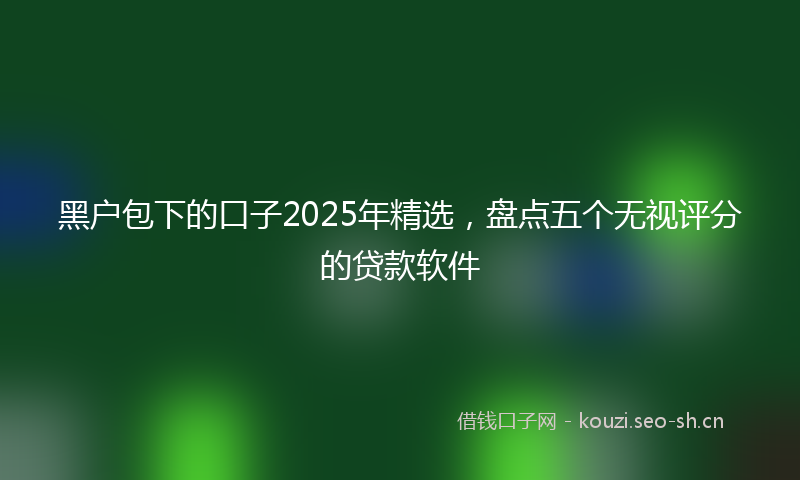 黑户包下的口子2025年精选,盘点五个无视评分的贷款软件