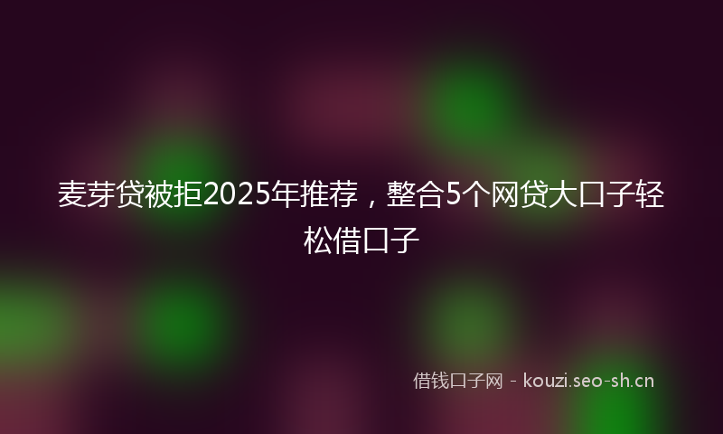 麦芽贷被拒2025年推荐，整合5个网贷大口子轻松借口子