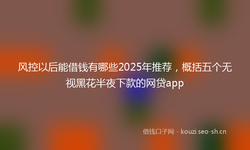 风控以后能借钱有哪些2025年推荐，概括五个无视黑花半夜下款的网贷app