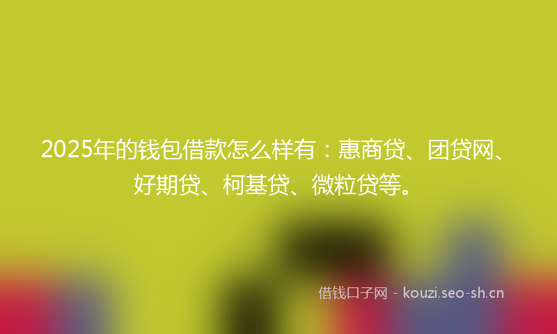 2025年的钱包借款怎么样有：惠商贷、团贷网、好期贷、柯基贷、微粒贷等。