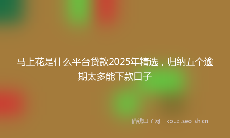 马上花是什么平台贷款2025年精选，归纳五个逾期太多能下款口子