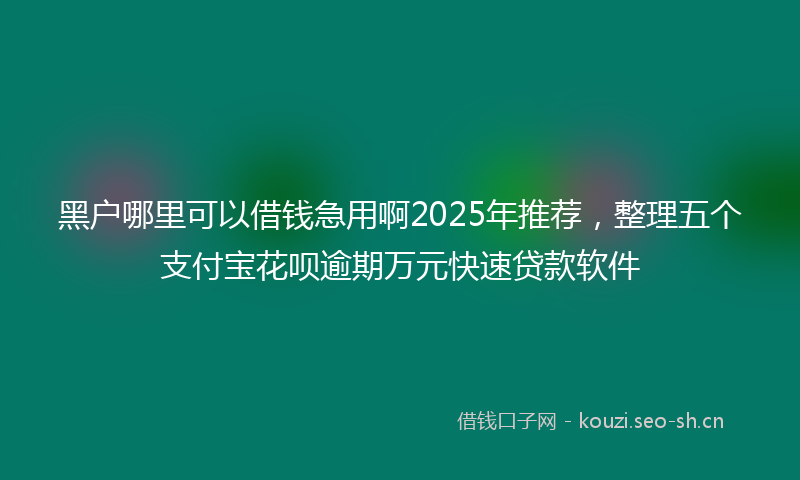 黑户哪里可以借钱急用啊2025年推荐，整理五个支付宝花呗逾期万元快速贷款软件
