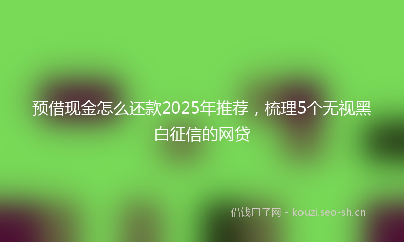 预借现金怎么还款2025年推荐，梳理5个无视黑白征信的网贷