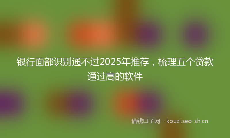 银行面部识别通不过2025年推荐，梳理五个贷款通过高的软件