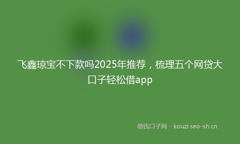 飞鑫琼宝不下款吗2025年推荐，梳理五个网贷大口子轻松借app