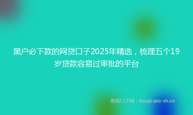黑户必下款的网贷口子2025年精选,梳理五个19岁贷款容易过审批的平台