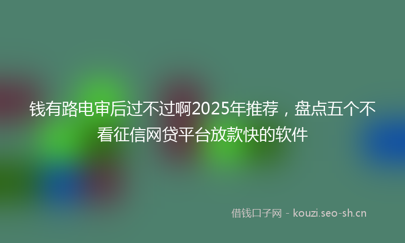钱有路电审后过不过啊2025年推荐，盘点五个不看征信网贷平台放款快的软件